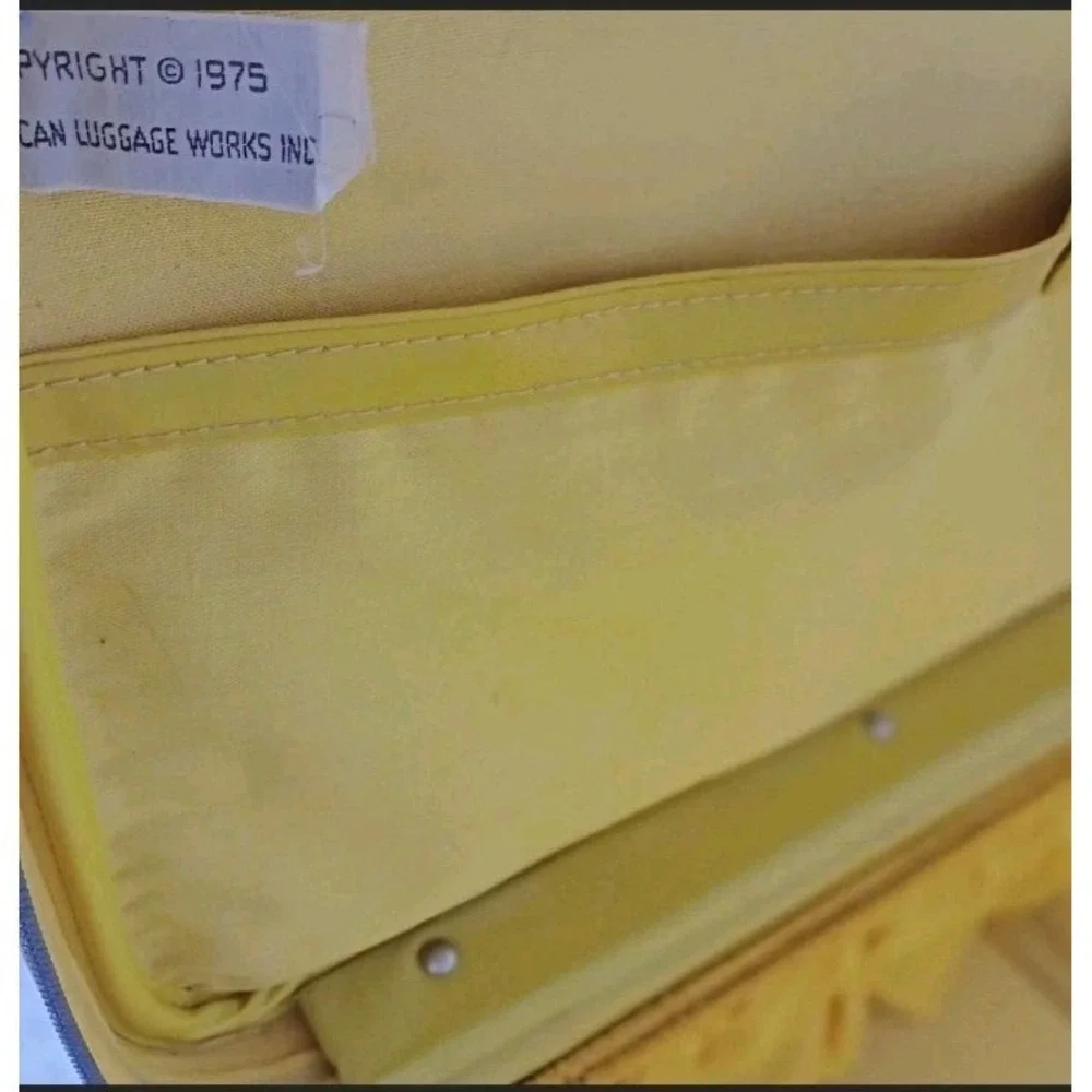 Mustard Yellow Vintage Large Escort Suitcase By American Luggage Works Inc